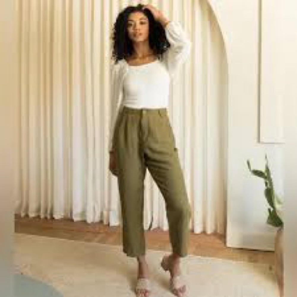 Able Charlie Tapered Pant size 8 NWT olive green